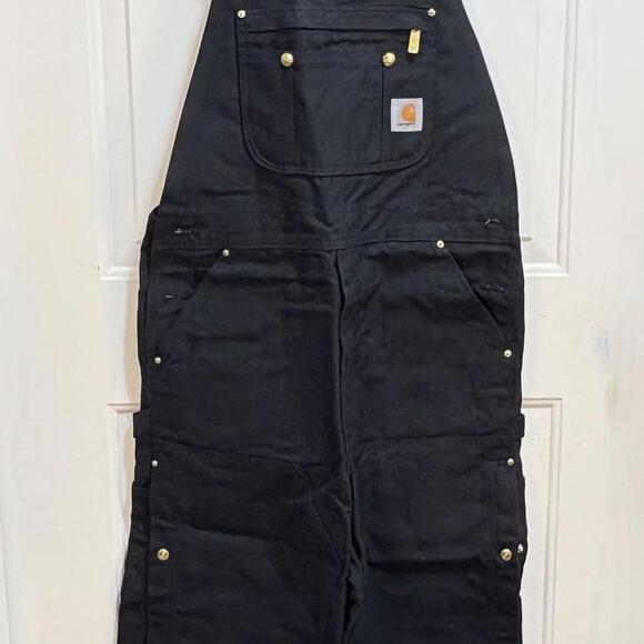 Carhartt Other - Carhartt Bib Overalls Mens 36x30 Black R37 Zip-to-Thigh Double Knee Workwear